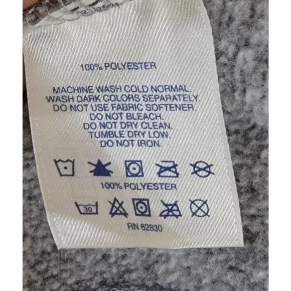 Lands End Grey White Heathered Fleece Lined Jacket Size 6-8 100% Polyester - Picture 4 of 10